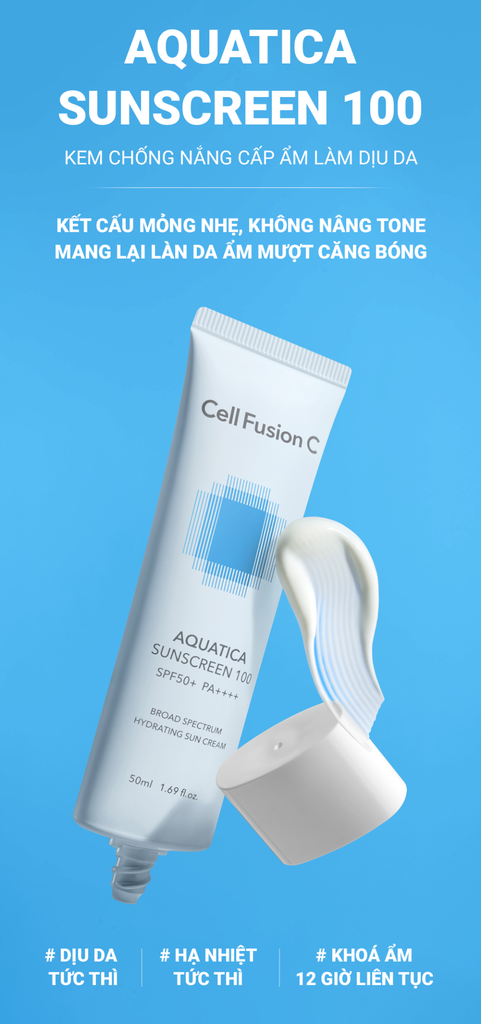Kem Chống Nắng Cấp Ẩm & Làm Dịu Da Khô Cell Fusion C Aquatica Sunscreen 100 SPF50+ PA++++