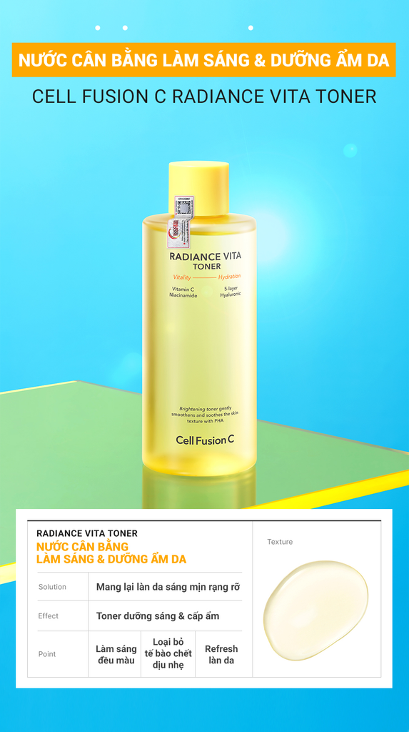 Nước Cân Bằng Làm Sáng & Dưỡng Ẩm Da Cell Fusion C Radiance Vita Toner
