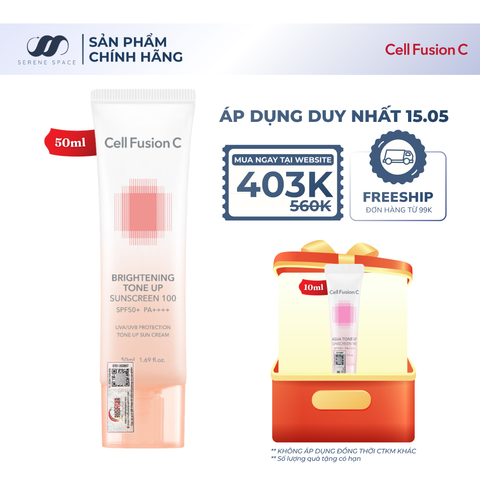 Kem Chống Nắng Nâng Tone Ráo Mịn Kiềm Dầu Cell Fusion C Brightening Tone Up Sunscreen 100 SPF50+ PA ++++