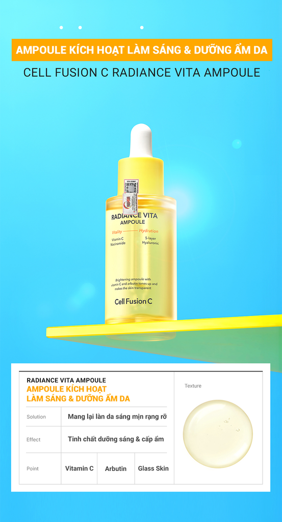 Ampoule Kích Hoạt Làm Sáng & Dưỡng Ẩm Da Cell Fusion C Radiance Vita Ampoule