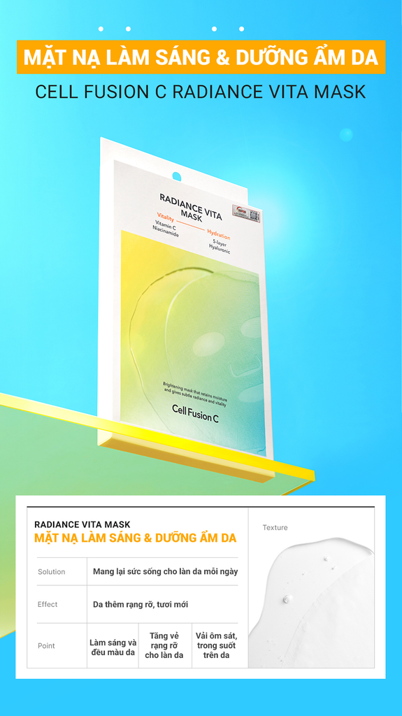 Mặt Nạ Làm Sáng & Dưỡng Ẩm Da Cell Fusion C Radiance Vita Mask