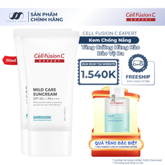 Kem Chống Nắng Vật Lý Tăng Cường Hàng Rào Bảo Vệ Da Cell Fusion C Expert Barriederm Mild Care Suncream SPF 50+/ PA++++ Serene Space Sản Phẩm Chính Hãng