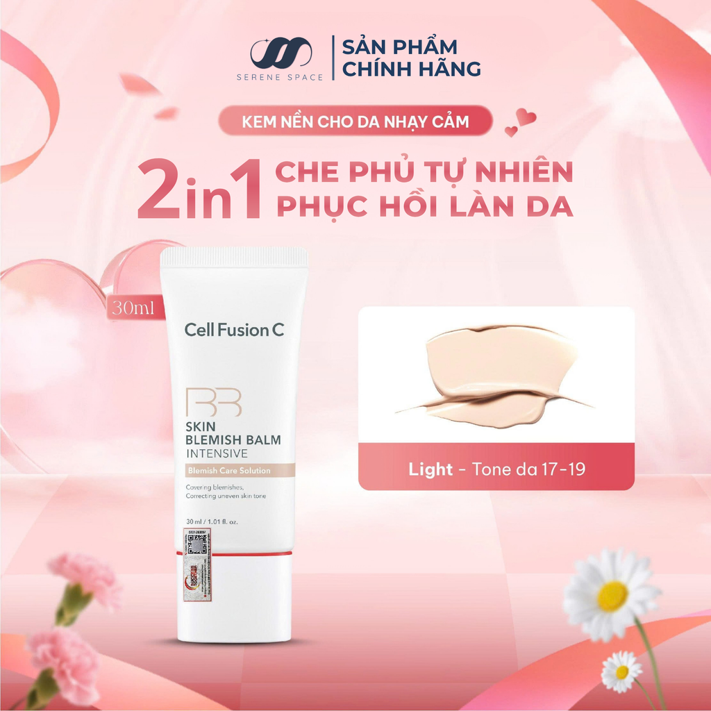 Kem Nền Che Khuyết Điểm Phục Hồi Da Nhạy Cảm & Tổn Thương Cell Fusion C Skin Blemish Balm Intensive Serene Space Sản Phẩm Chính Hãng