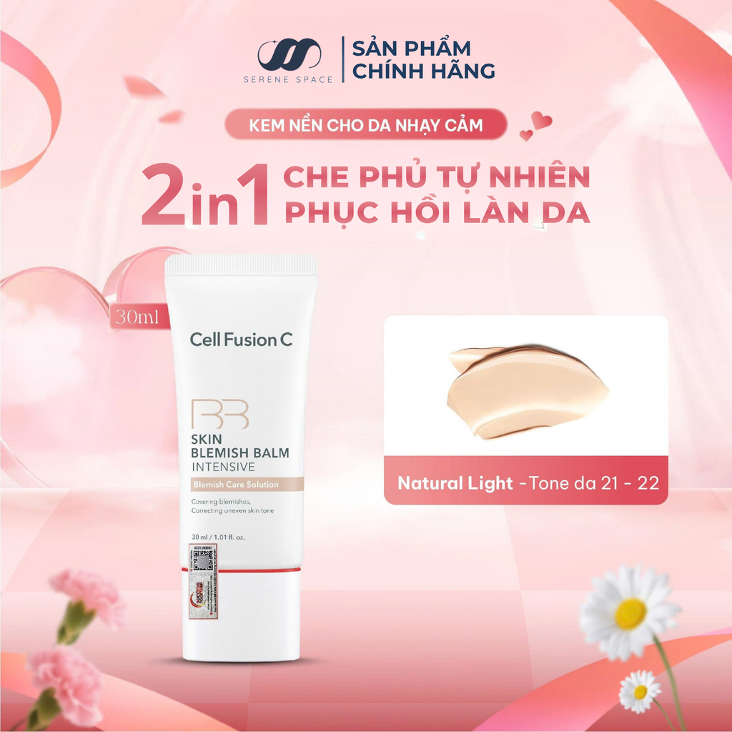 Kem Nền Che Khuyết Điểm Phục Hồi Da Nhạy Cảm & Tổn Thương Cell Fusion C Skin Blemish Balm Intensive Serene Space Sản Phẩm Chính Hãng