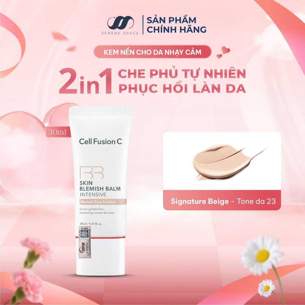 Kem Nền Che Khuyết Điểm Phục Hồi Da Nhạy Cảm & Tổn Thương Cell Fusion C Skin Blemish Balm Intensive Serene Space Sản Phẩm Chính Hãng