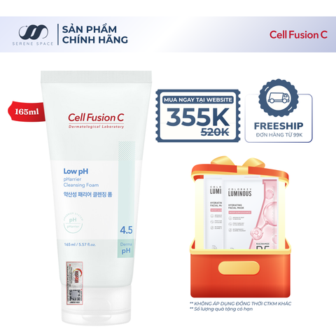 Sữa Rửa Mặt Cấp Ẩm & Cân Bằng Độ pH Trên Da Cell Fusion C Low pH pHarrier Cleansing Foam Serene Space Sản Phẩm Chính Hãng