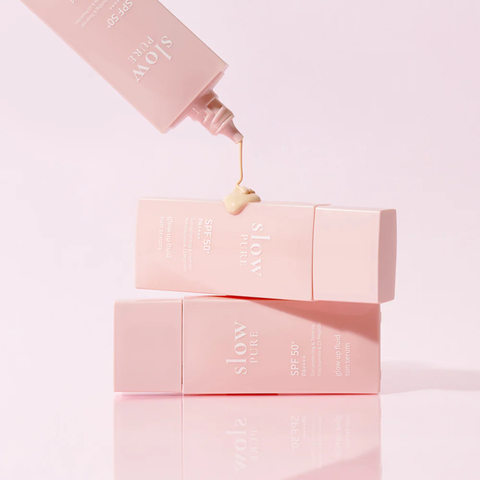 Kem Chống Nắng Nâng Tone Chứa Niacinamide & 13 Loại Peptide Slowpure Glow Up Fluid Sun Serum Serene Space Sản Phẩm Chính Hãng