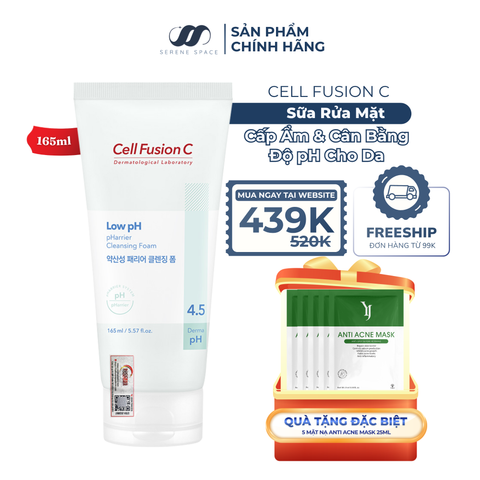 Sữa Rửa Mặt Cấp Ẩm & Cân Bằng Độ pH Trên Da Cell Fusion C Low pH pHarrier Cleansing Foam