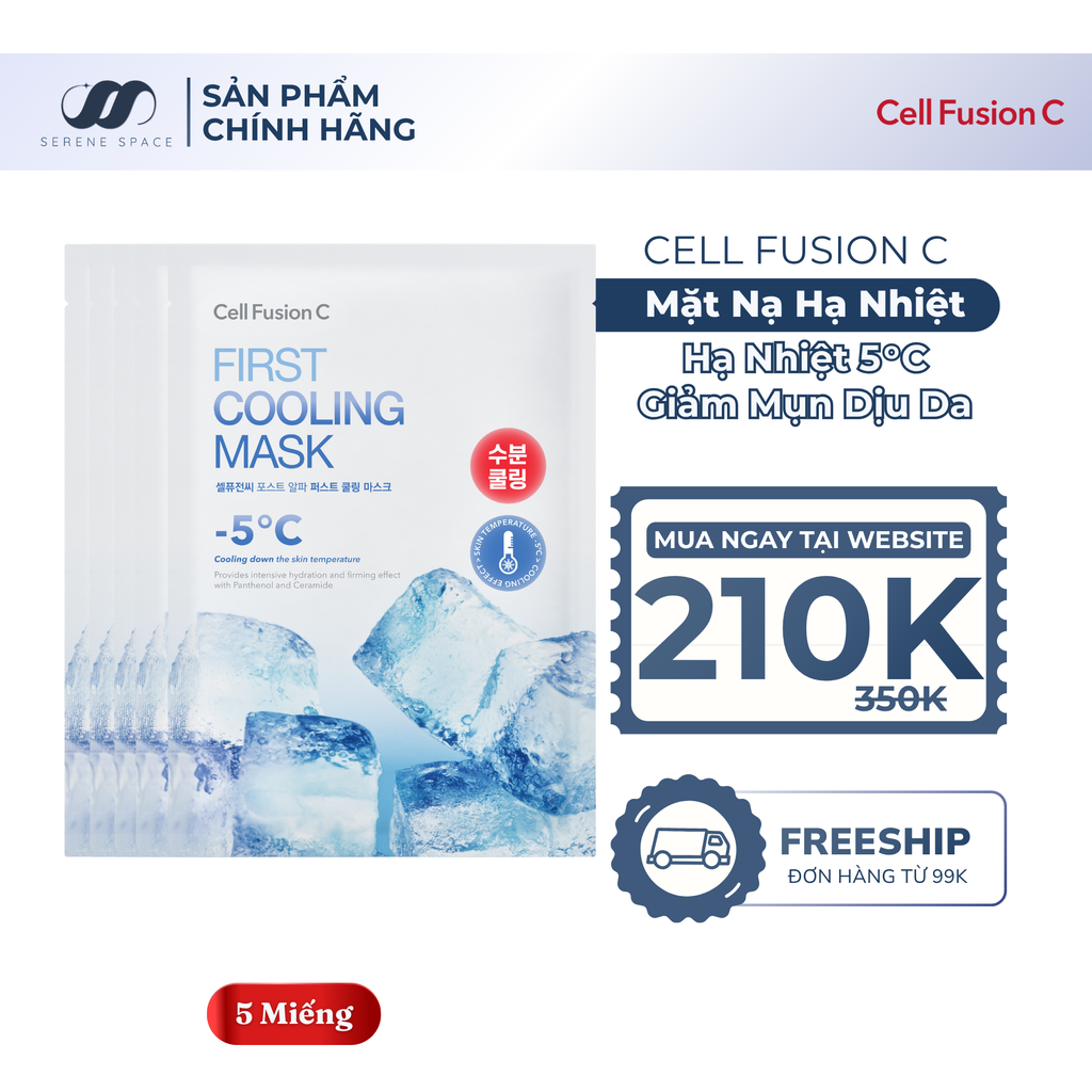 Mặt Nạ Hạ Nhiệt - 5 Độ & Làm Dịu Da Ửng Đỏ Cháy Nắng Cell Fusion C First Cooling Mask Serene Space Sản Phẩm Chính Hãng