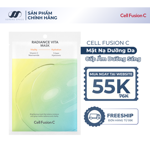 Mặt Nạ Làm Sáng & Dưỡng Ẩm Da Cell Fusion C Radiance Vita Mask Serene Space Sản Phẩm Chính Hãng