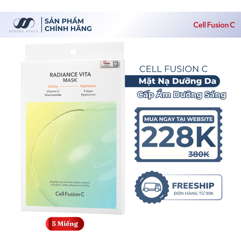 Mặt Nạ Làm Sáng & Dưỡng Ẩm Da Cell Fusion C Radiance Vita Mask Serene Space Sản Phẩm Chính Hãng