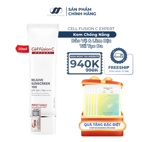 Kem Chống Nắng Bảo Vệ, Tái Tạo Da Cell Fusion C Expert Rejuve Sunscreen 100 SPF50+/ PA++++