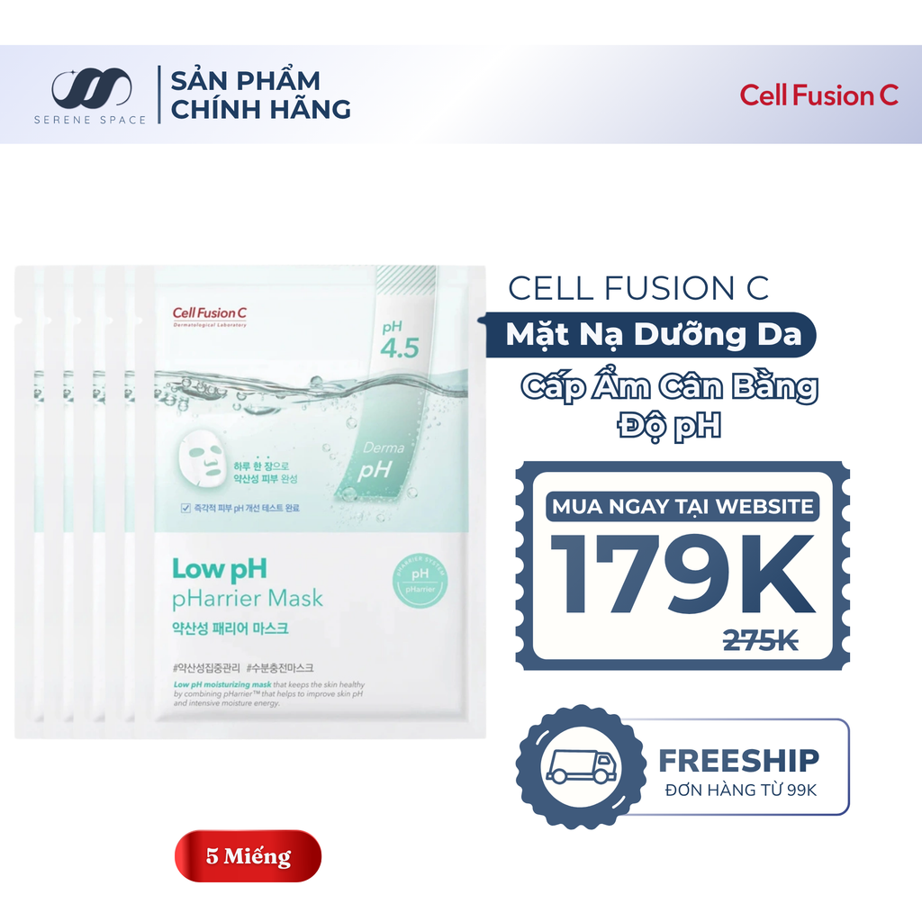 Mặt Nạ Cấp Ẩm & Cân Bằng Độ pH Cell Fusion C Low pH pHarrier Mask Serene Space Sản Phẩm Chính Hãng