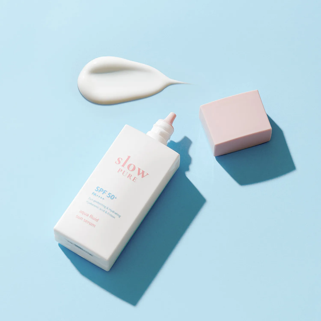 Kem Chống Nắng Cấp Ẩm Làm Dịu Da Slowpure Aqua Fluid Sun Serum SPF50+ PA++++ Serene Space Sản Phẩm Chính Hãng