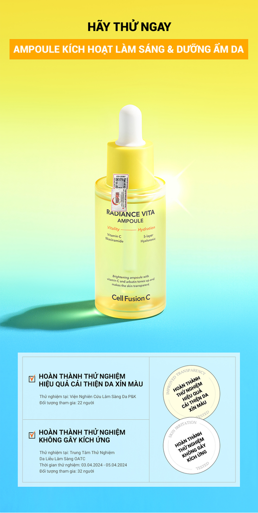Ampoule Kích Hoạt Làm Sáng & Dưỡng Ẩm Da Cell Fusion C Radiance Vita Ampoule