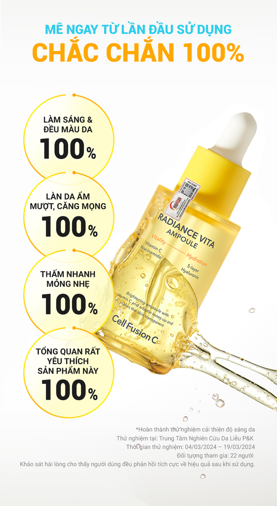 Ampoule Kích Hoạt Làm Sáng & Dưỡng Ẩm Da Cell Fusion C Radiance Vita Ampoule
