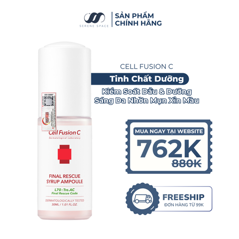 Ampoule Kiểm Soát Dầu & Dưỡng Sáng Da Nhờn Mụn Xỉn Màu Cell Fusion C Final Rescue Syrup Ampoule