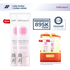 Kem Chống Nắng Nâng Tone Cấp Ẩm Căng Bóng Cho Mọi Loại Da Cell Fusion C Aqua Tone Up 100 Sunscreen SPF 50+ PA++++ Serene Space Sản Phẩm Chính Hãng