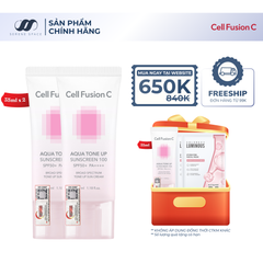 Kem Chống Nắng Nâng Tone Cấp Ẩm Căng Bóng Cho Mọi Loại Da Cell Fusion C Aqua Tone Up 100 Sunscreen SPF 50+ PA++++ Serene Space Sản Phẩm Chính Hãng