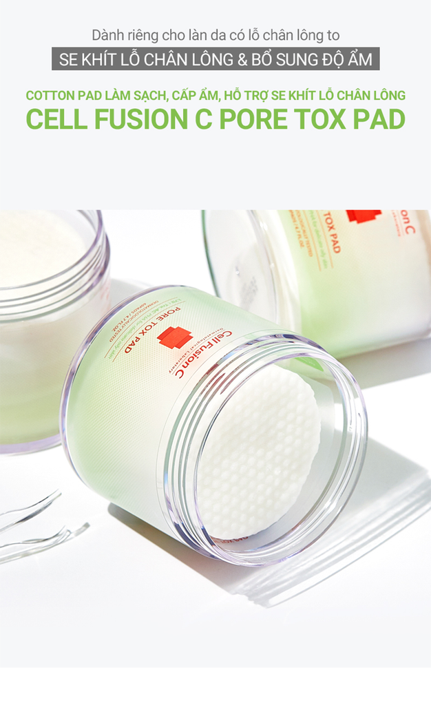 Toner Pad Làm Sạch Sâu & Thu Nhỏ Lỗ Chân Lông Chứa PHA Cell Fusion C Pore Tox Pad