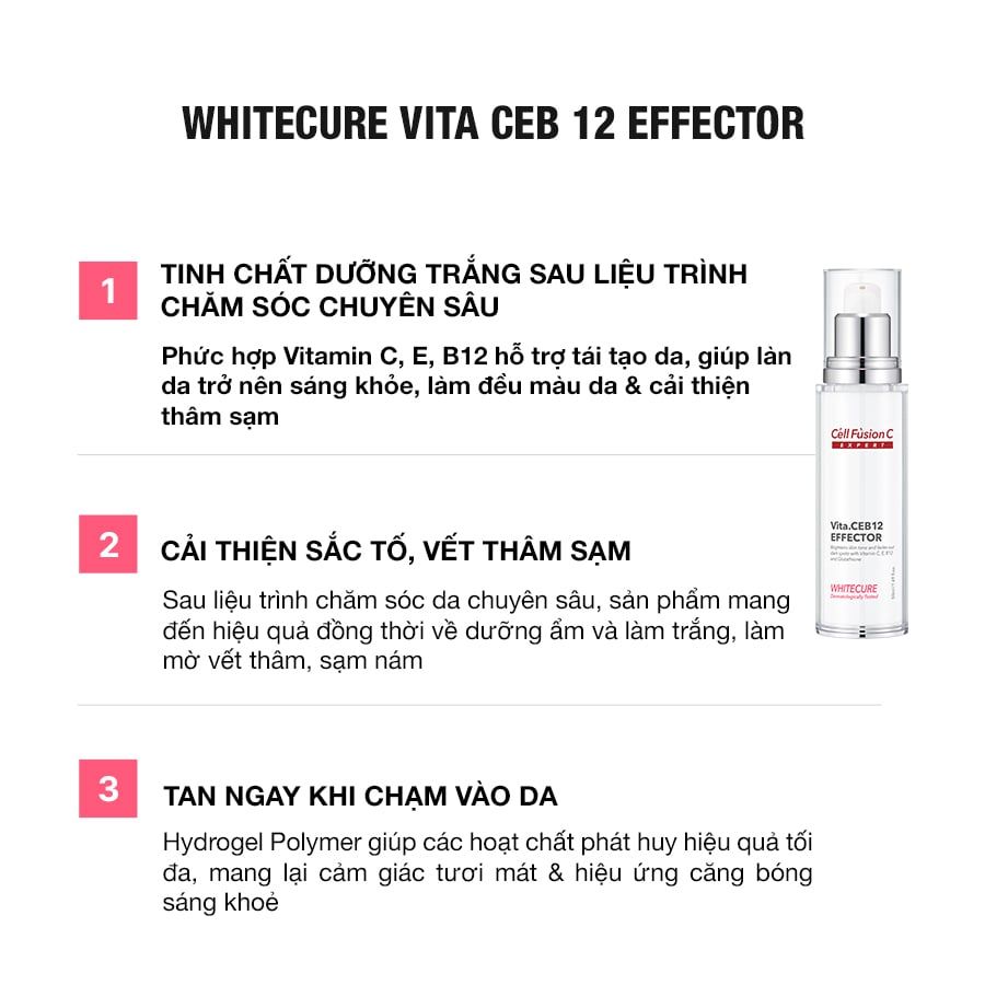 Tinh Chất Dưỡng Trắng Mờ Thâm & Sáng Da Đều Màu Cell Fusion C Expert Whitecure Vita.CEB12 Effector Serene Space Sản Phẩm Chính Hãng