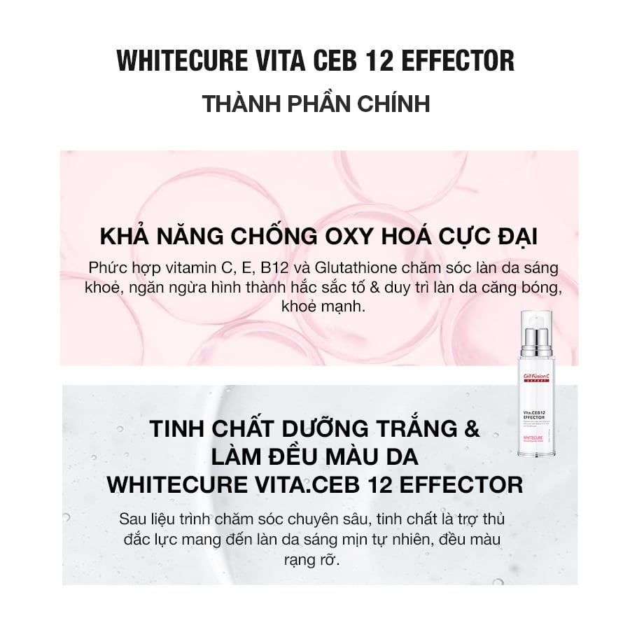 Tinh Chất Dưỡng Trắng Mờ Thâm & Sáng Da Đều Màu Cell Fusion C Expert Whitecure Vita.CEB12 Effector Serene Space Sản Phẩm Chính Hãng