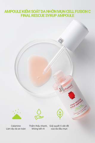 Ampoule Kiểm Soát Dầu & Dưỡng Sáng Da Nhờn Mụn Xỉn Màu Cell Fusion C Final Rescue Syrup Ampoule