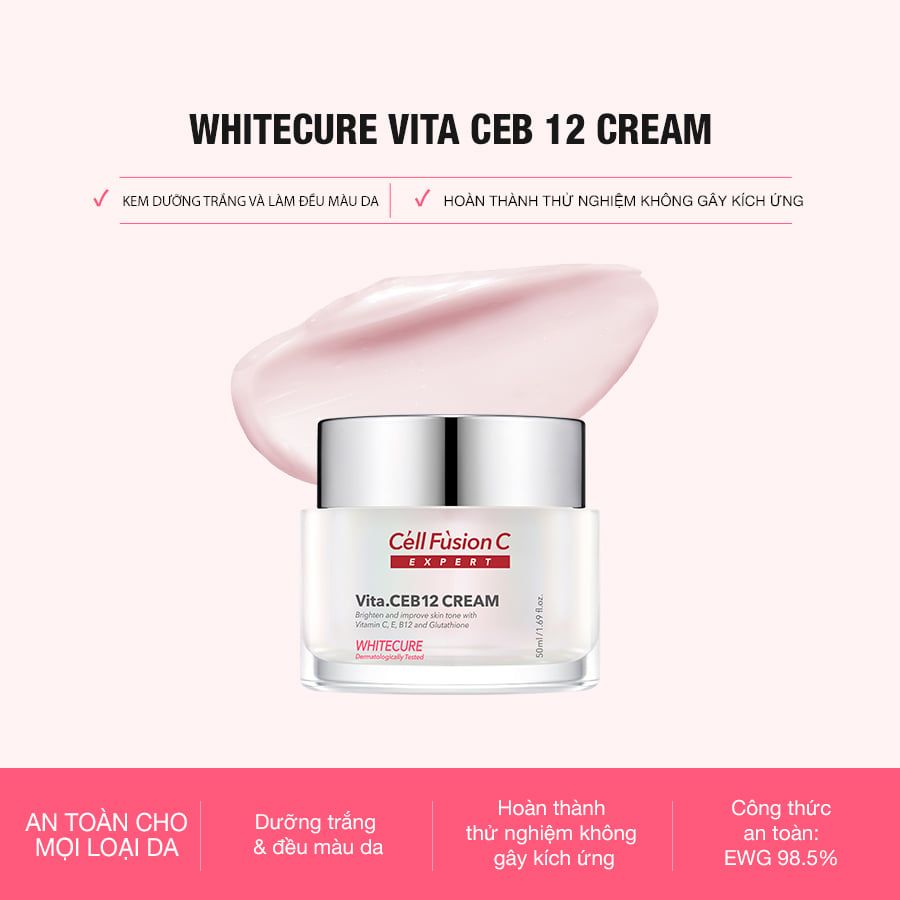 Kem Dưỡng Trắng Mờ Thâm & Sáng Da Đều Màu Cell Fusion C Expert Whitecure Vita.CEB12 Cream Serene Space Sản Phẩm Chính Hãng