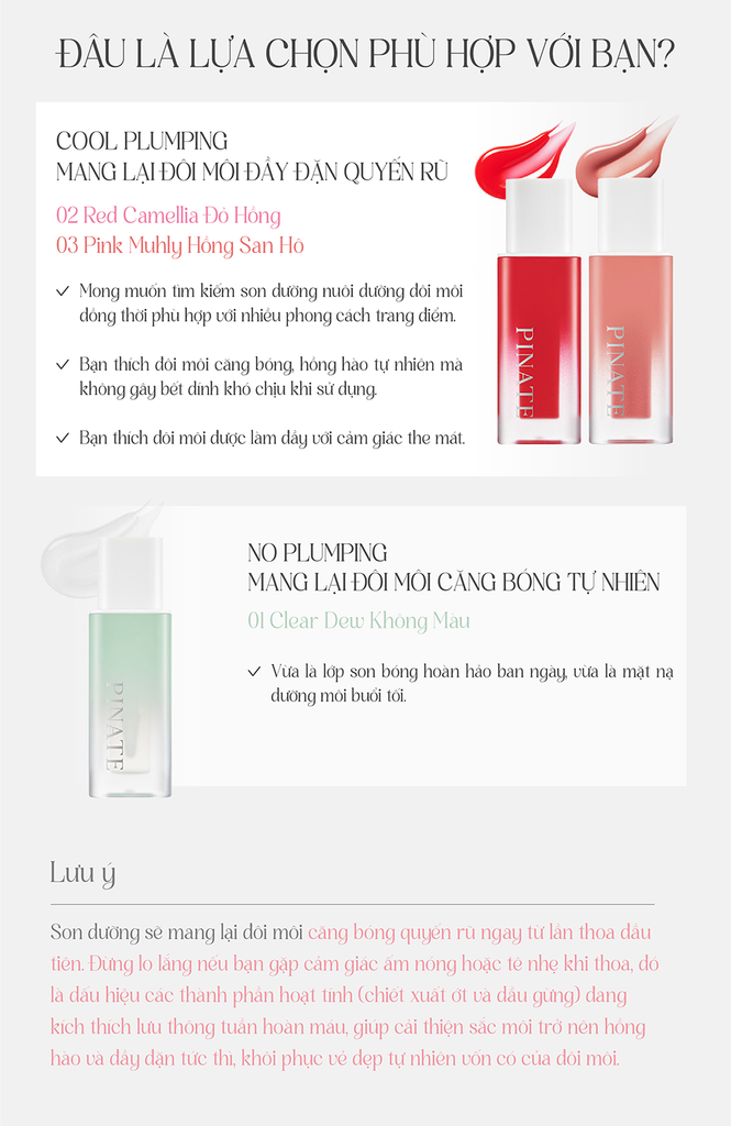 Son Dưỡng Môi Căng Bóng & Làm Đầy Rãnh Môi Thuần Chay Pinate Natural Bloom Lip Oil Serum 4.3ML