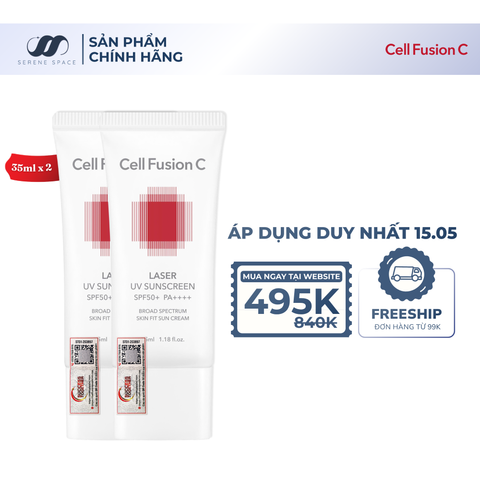 Kem Chống Nắng Phổ Rộng Cho Da Treatment Sau Laser Phi Kim Cell Fusion C Laser UV Sunscreen SPF50+ PA++++