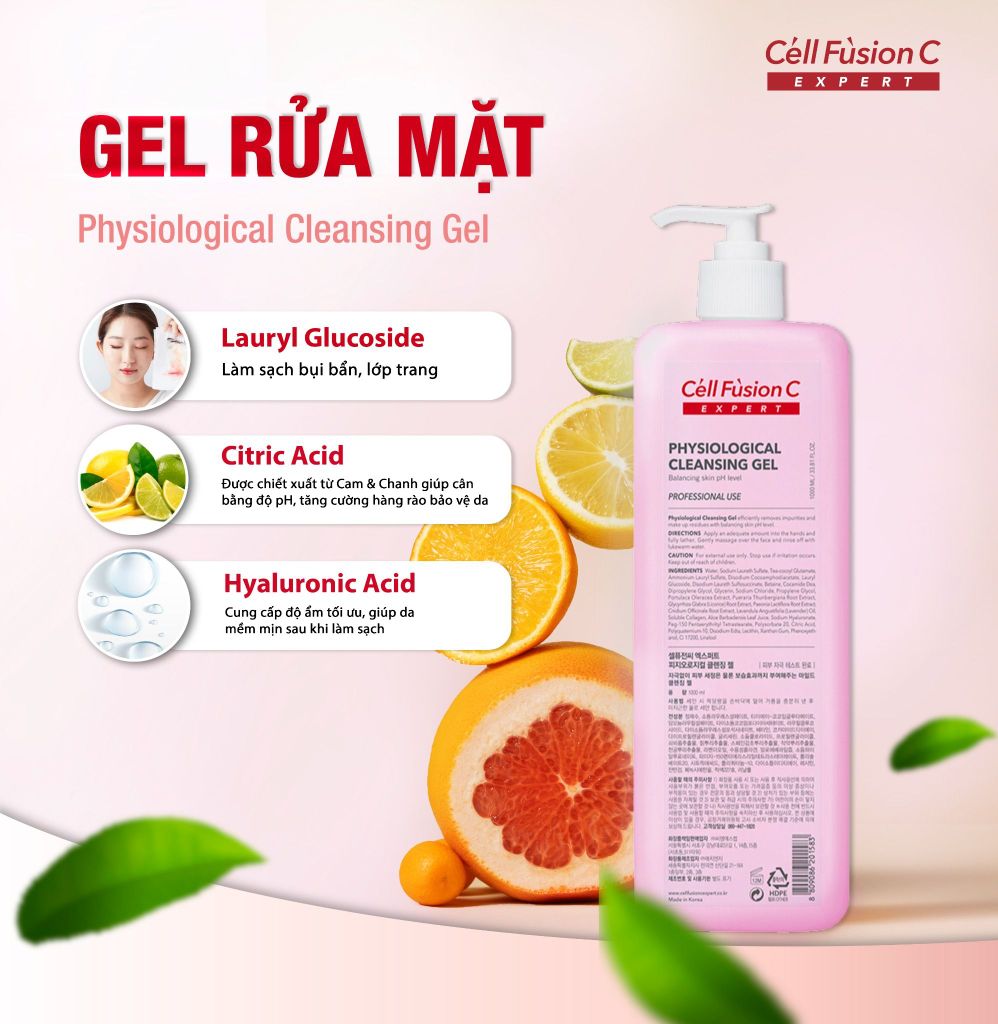 Gel Rửa Mặt Giúp Làm Sạch Và Dưỡng Ẩm Cho Da Cell Fusion C Expert Physiological Cleansing Gel