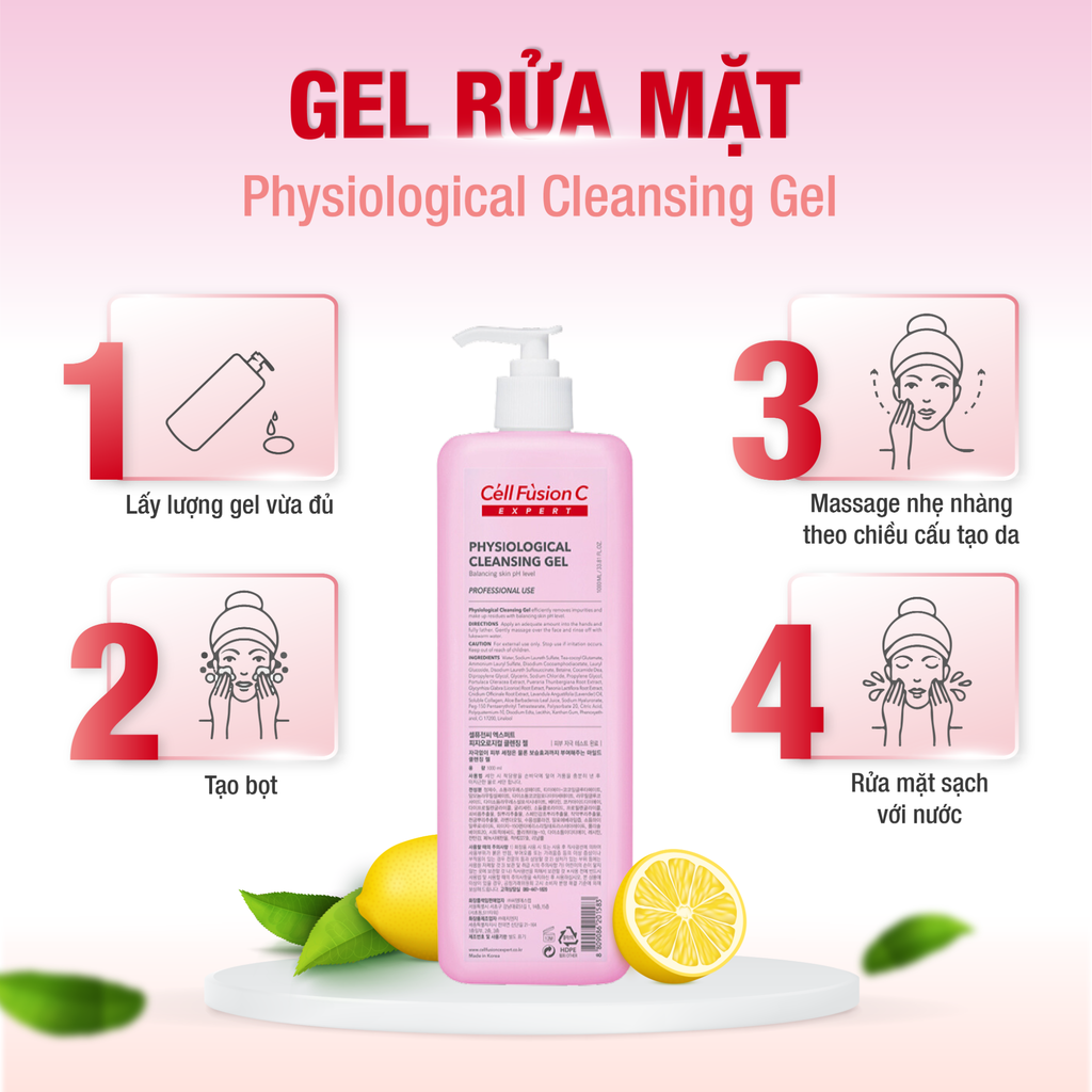 Gel Rửa Mặt Giúp Làm Sạch Và Dưỡng Ẩm Cho Da Cell Fusion C Expert Physiological Cleansing Gel