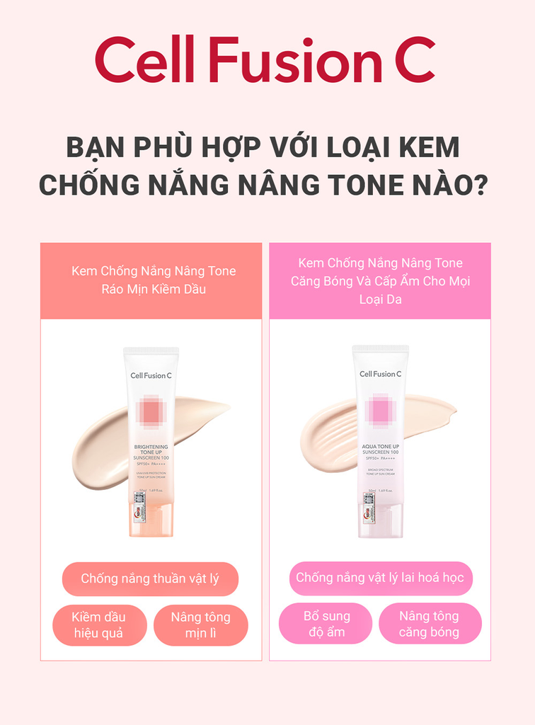 Kem Chống Nắng Nâng Tone Ráo Mịn Kiềm Dầu Cell Fusion C Brightening Tone Up Sunscreen 100 SPF50+ PA ++++ Serene Space Sản Phẩm Chính Hãng