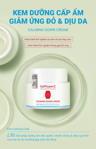 Kem Dưỡng Cấp Ẩm Làm Dịu Da & Giảm Đỏ Trên Da Cell Fusion C Cica Calming Down Cream