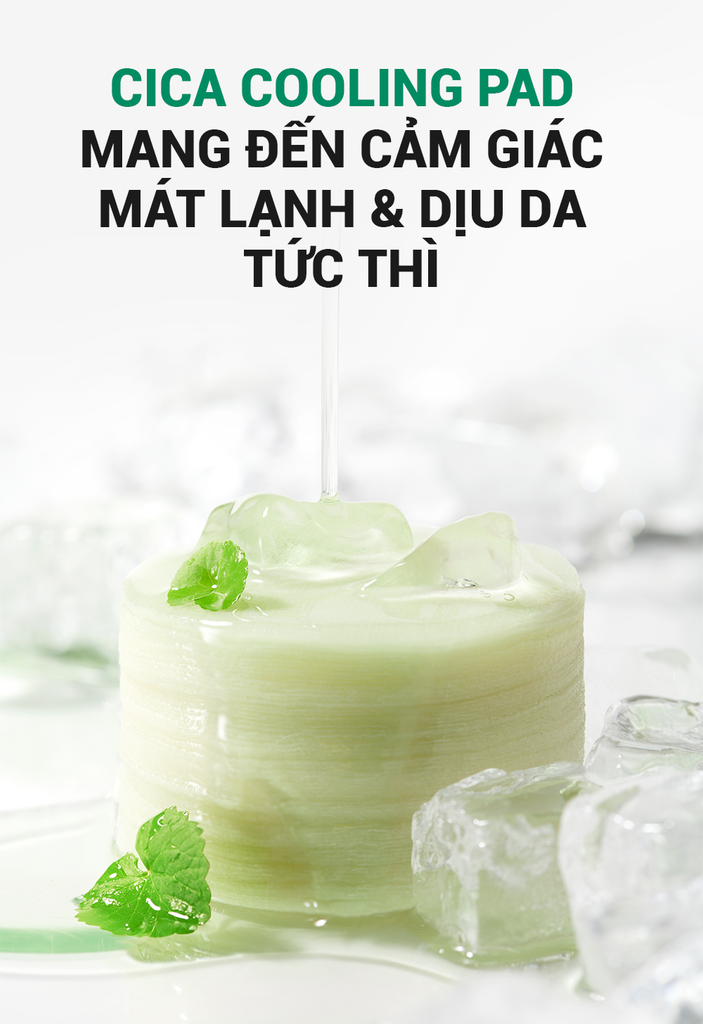 Toner Pad Rau Má Làm Lạnh Hạ Nhiệt -5 Độ Giảm Mụn & Làm Dịu Da Ửng Đỏ Cháy Nắng Cell Fusion C Cica Cooling Pad