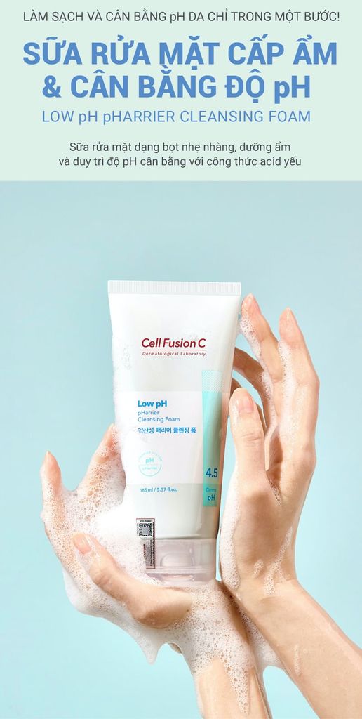 Sữa Rửa Mặt Cấp Ẩm & Cân Bằng Độ pH Trên Da Cell Fusion C Low pH pHarrier Cleansing Foam