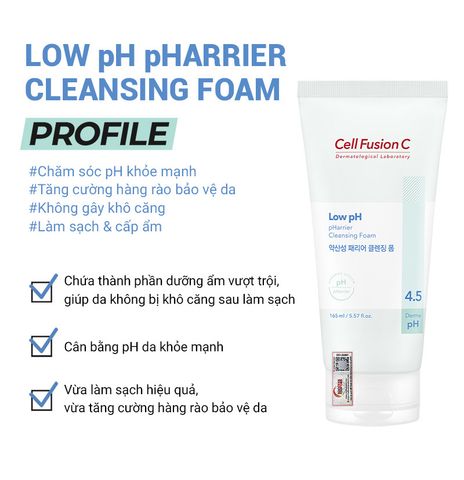 Sữa Rửa Mặt Cấp Ẩm & Cân Bằng Độ pH Trên Da Cell Fusion C Low pH pHarrier Cleansing Foam