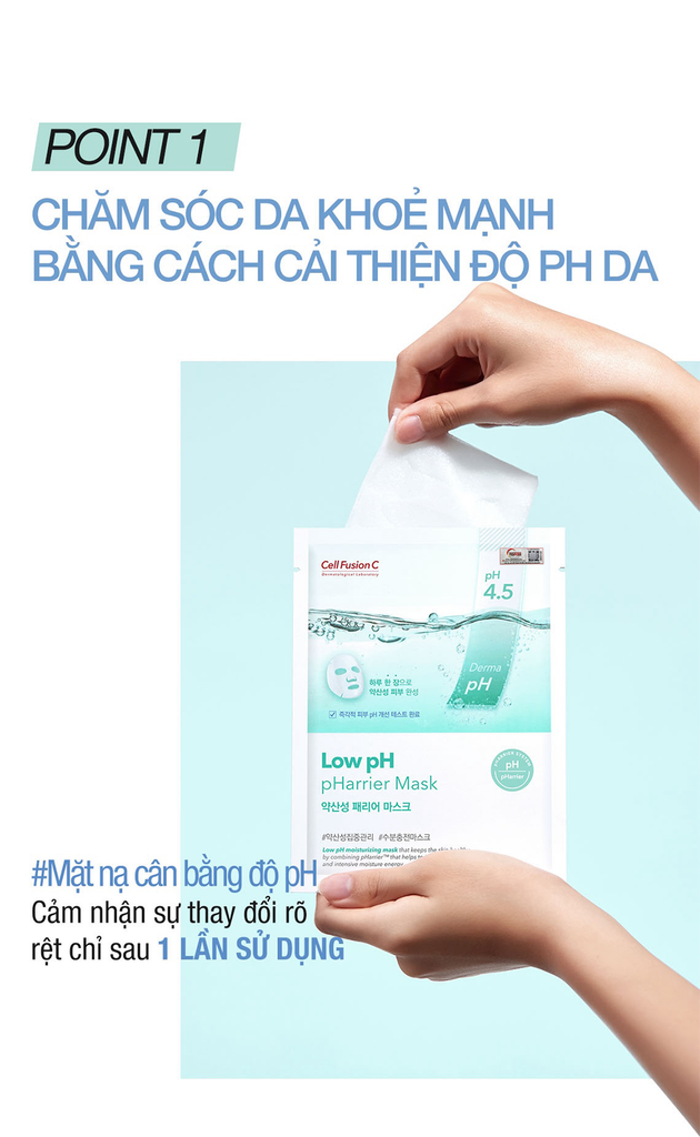 Mặt Nạ Cấp Ẩm & Cân Bằng Độ pH Cell Fusion C Low pH pHarrier Mask