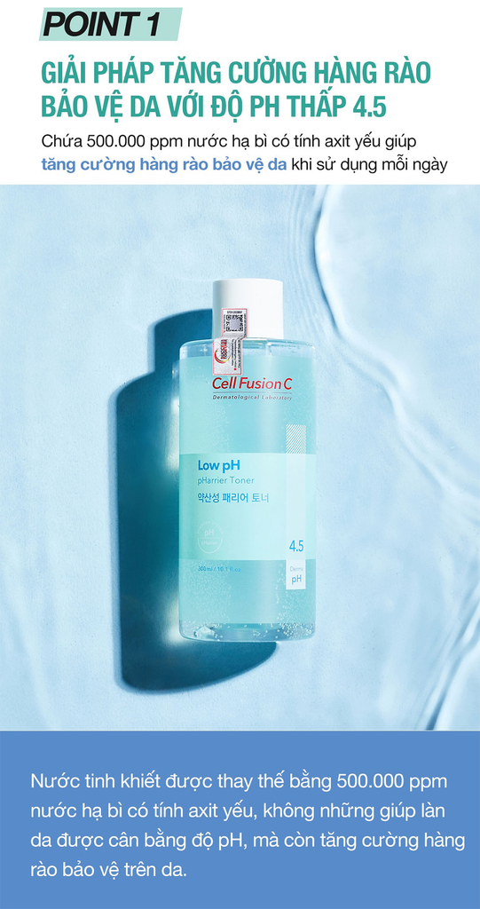 Toner Cân Bằng Cấp Ẩm Tăng Cường Hàng Rào Bảo Vệ Da Cell Fusion C Low pH Pharrier Toner