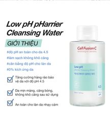 Nước Tẩy Trang Rửa Mặt Cấp Ẩm Cân Bằng độ pH Trên Da Cell Fusion C Low pH Pharrier Cleansing Water