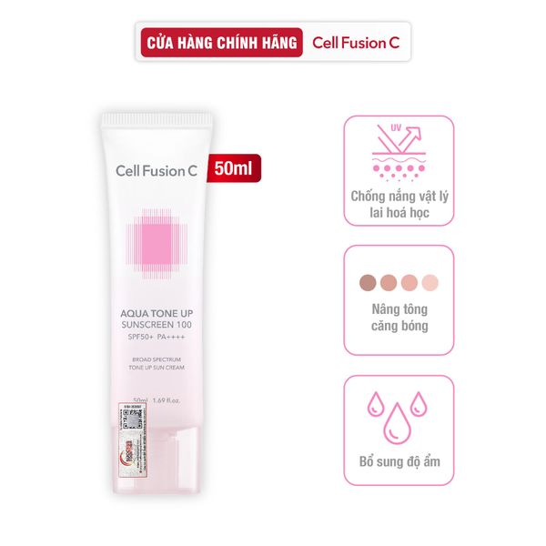 Kem Chống Nắng Nâng Tone Cấp Ẩm Căng Bóng Cho Mọi Loại Da Aqua Tone Up 100 Sunscreen SPF 50+ PA++++