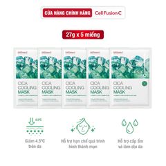 Mặt Nạ Rau Má Hạ Nhiệt -4.5 Độ Giảm Mụn & Làm Dịu Da Ửng Đỏ Cháy Nắng Cell Fusion C Cica Cooling Mask