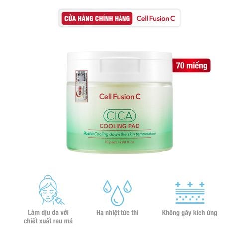 Toner Pad Rau Má Làm Lạnh Hạ Nhiệt -5 Độ Giảm Mụn & Làm Dịu Da Ửng Đỏ Cháy Nắng Cell Fusion C Cica Cooling Pad