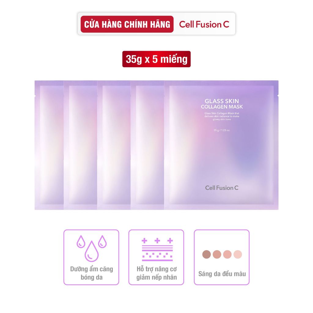 Mặt Nạ Collagen Cao Cấp Dưỡng Sáng Nâng Cơ Giảm Nhăn Cấp Ẩm Căng Bóng Da Cell Fusion C Glass Skin Collagen Mask Serene Space Sản Phẩm Chính Hãng