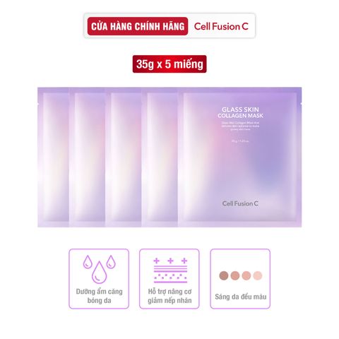 Mặt Nạ Collagen Cao Cấp Dưỡng Sáng Nâng Cơ Giảm Nhăn Cấp Ẩm Căng Bóng Da Cell Fusion C Glass Skin Collagen Mask