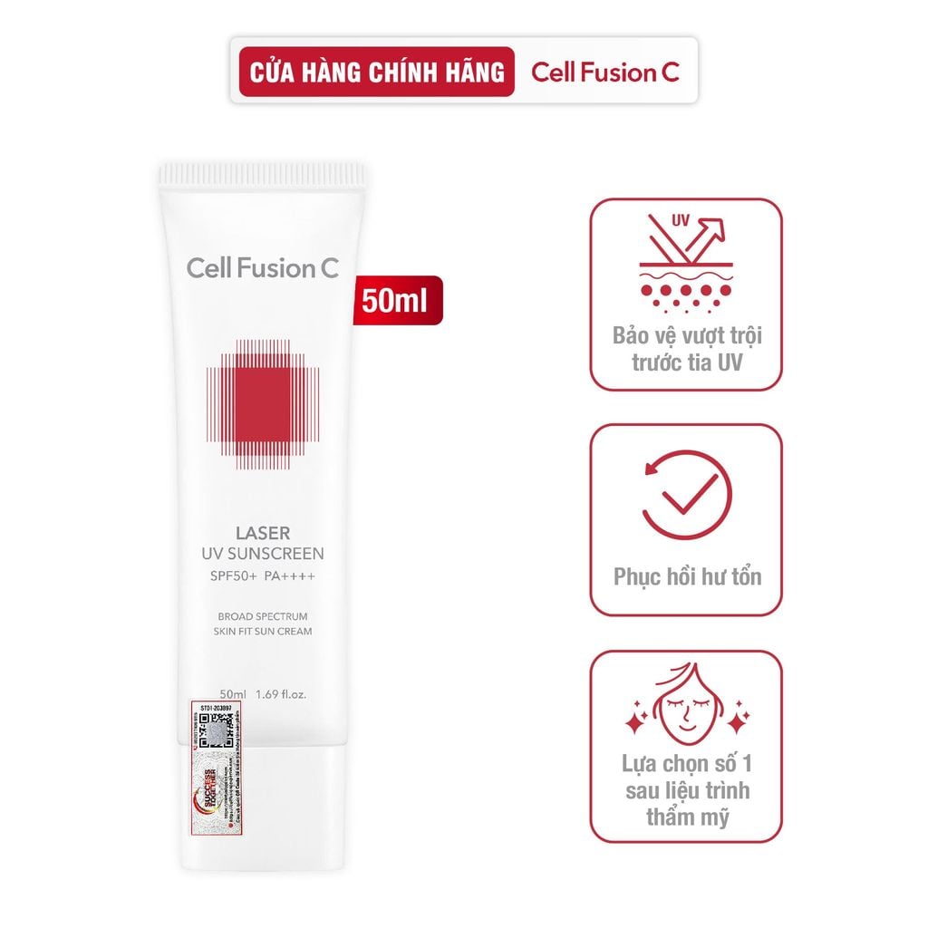 Kem Chống Nắng Phổ Rộng Cho Da Treatment Sau Laser Phi Kim Cell Fusion C Laser UV Sunscreen SPF50+ PA++++ Serene Space Sản Phẩm Chính Hãng