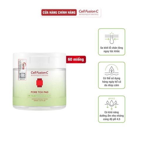 Toner Pad Làm Sạch Sâu & Thu Nhỏ Lỗ Chân Lông Chứa PHA Cell Fusion C Pore Tox Pad