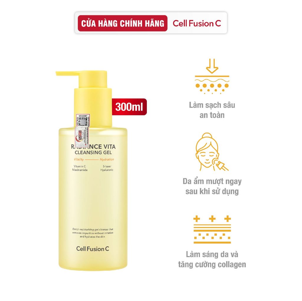 Gel Rửa Mặt Làm Sáng & Dưỡng Ẩm Da Cell Fusion C Radiance Vita Cleansing Gel Serene Space Sản Phẩm Chính Hãng