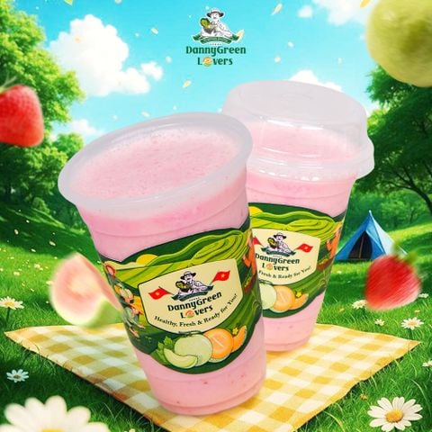 Sữa Chua Ổi Hồng Mix Dâu Tây má đỏ hây hây