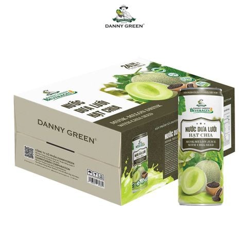 Thùng 24 lon nước Dưa Lưới Hữu Cơ - Hạt Chia 320ml